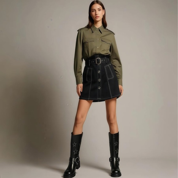 Black Moto Star Biker Boots - Picture 6 of 6